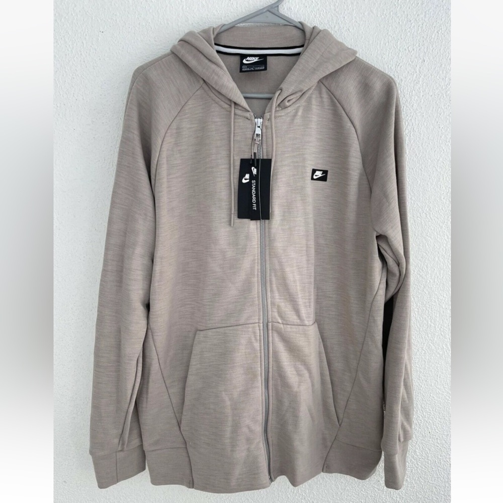 Nike Sportswear NSW Optic Full Zip Hoodie Light Brown Gray CV9098-218 Mens Sizes